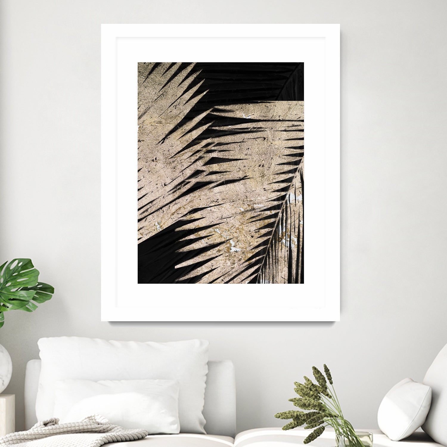 Neutral Palmas on Black I by Patricia Pinto on GIANT ART - palms palmas