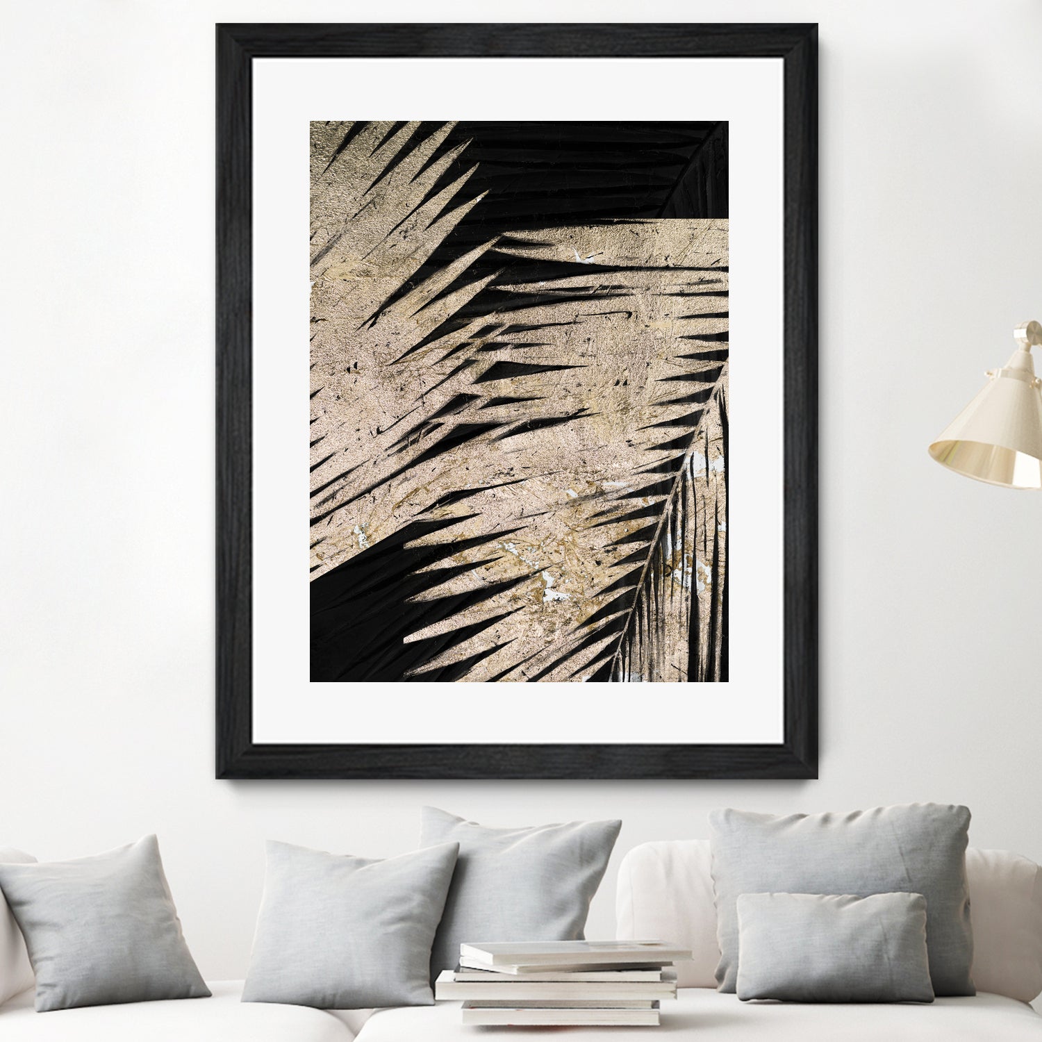 Neutral Palmas on Black I by Patricia Pinto on GIANT ART - palms palmas