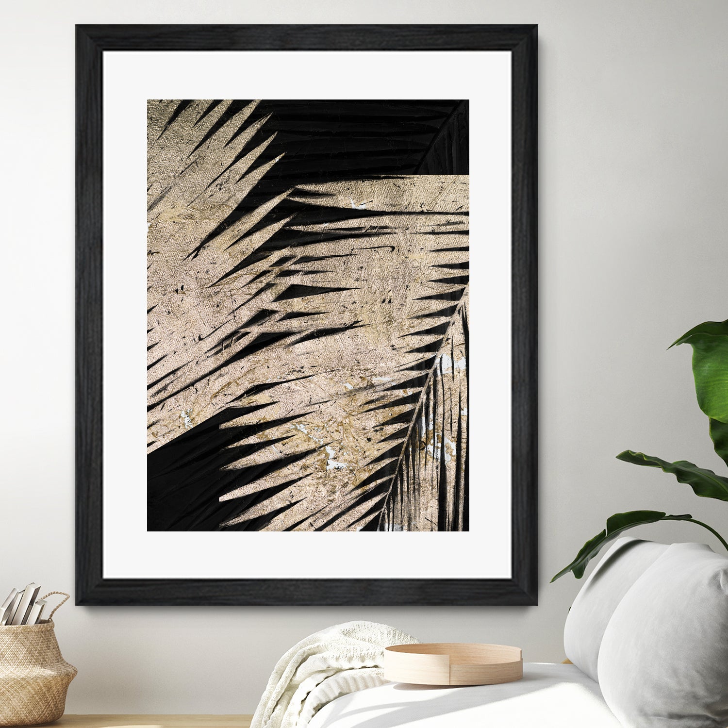 Neutral Palmas on Black I by Patricia Pinto on GIANT ART - palms palmas