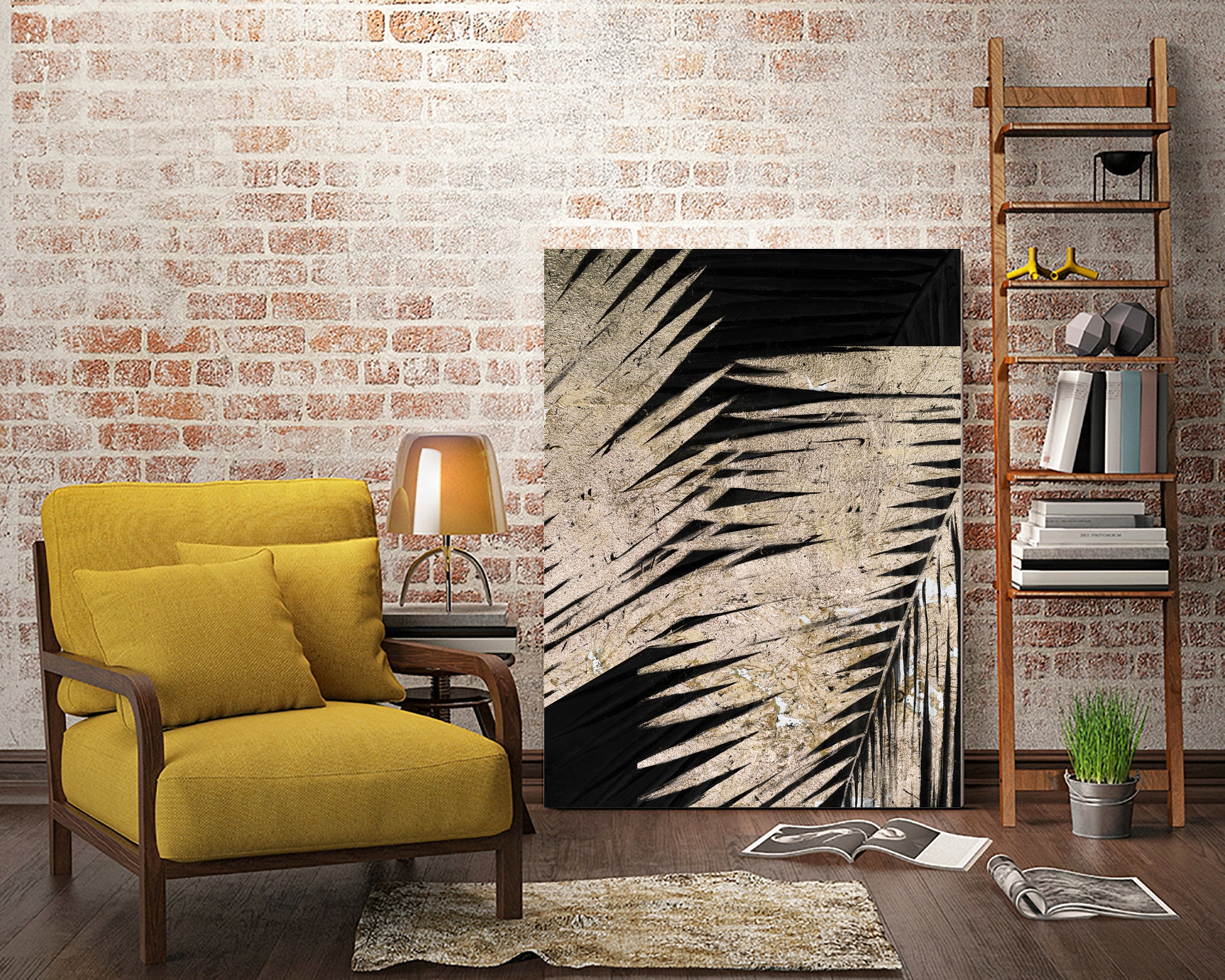 Neutral Palmas on Black I by Patricia Pinto on GIANT ART - palms palmas