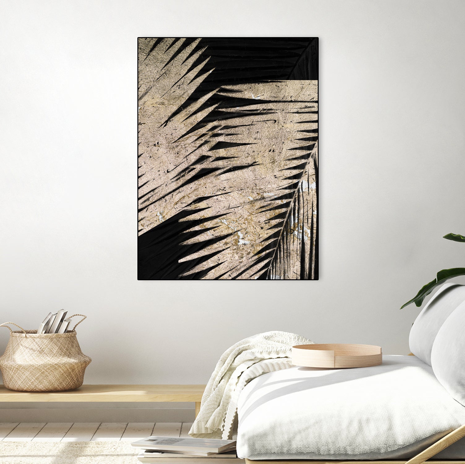 Neutral Palmas on Black I by Patricia Pinto on GIANT ART - palms palmas
