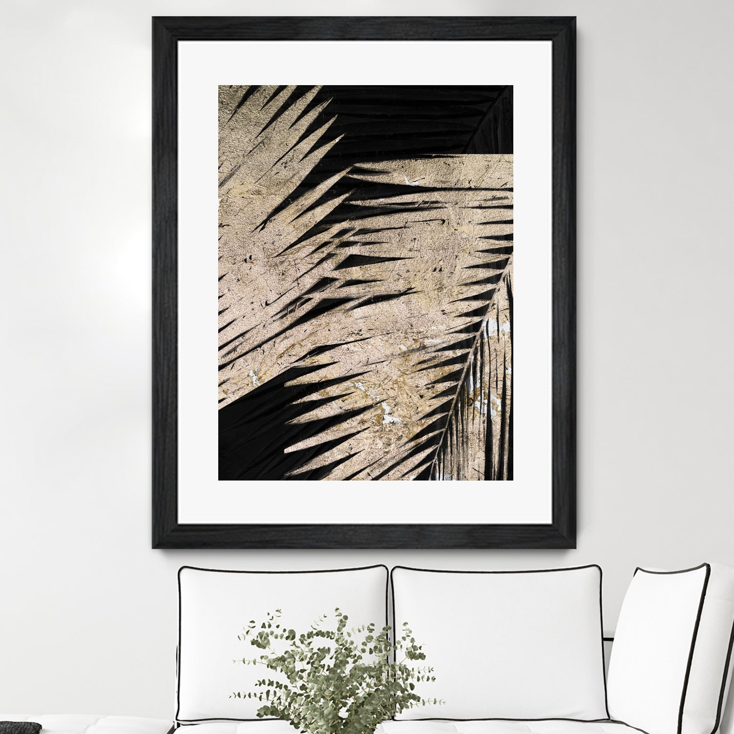 Neutral Palmas on Black I by Patricia Pinto on GIANT ART - palms palmas