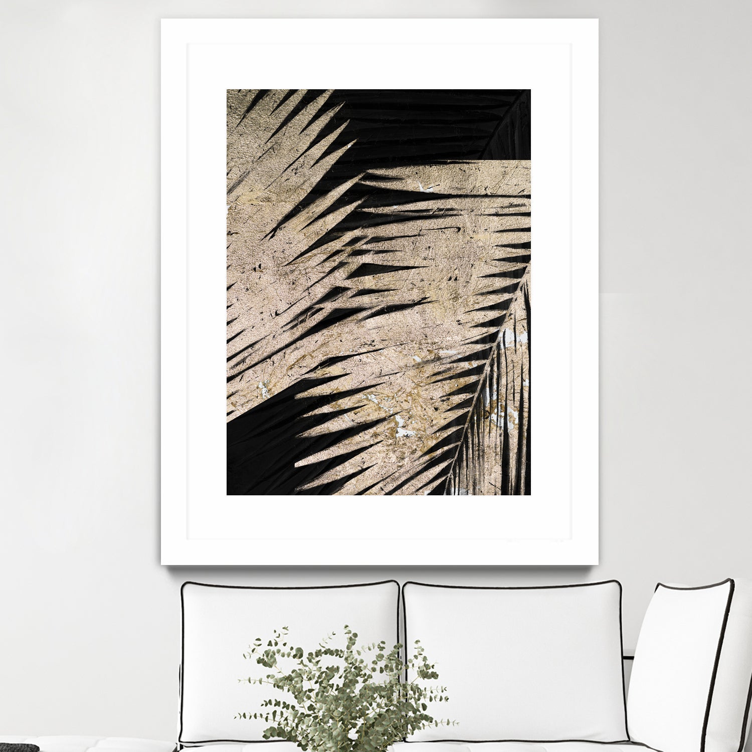 Neutral Palmas on Black I by Patricia Pinto on GIANT ART - palms palmas