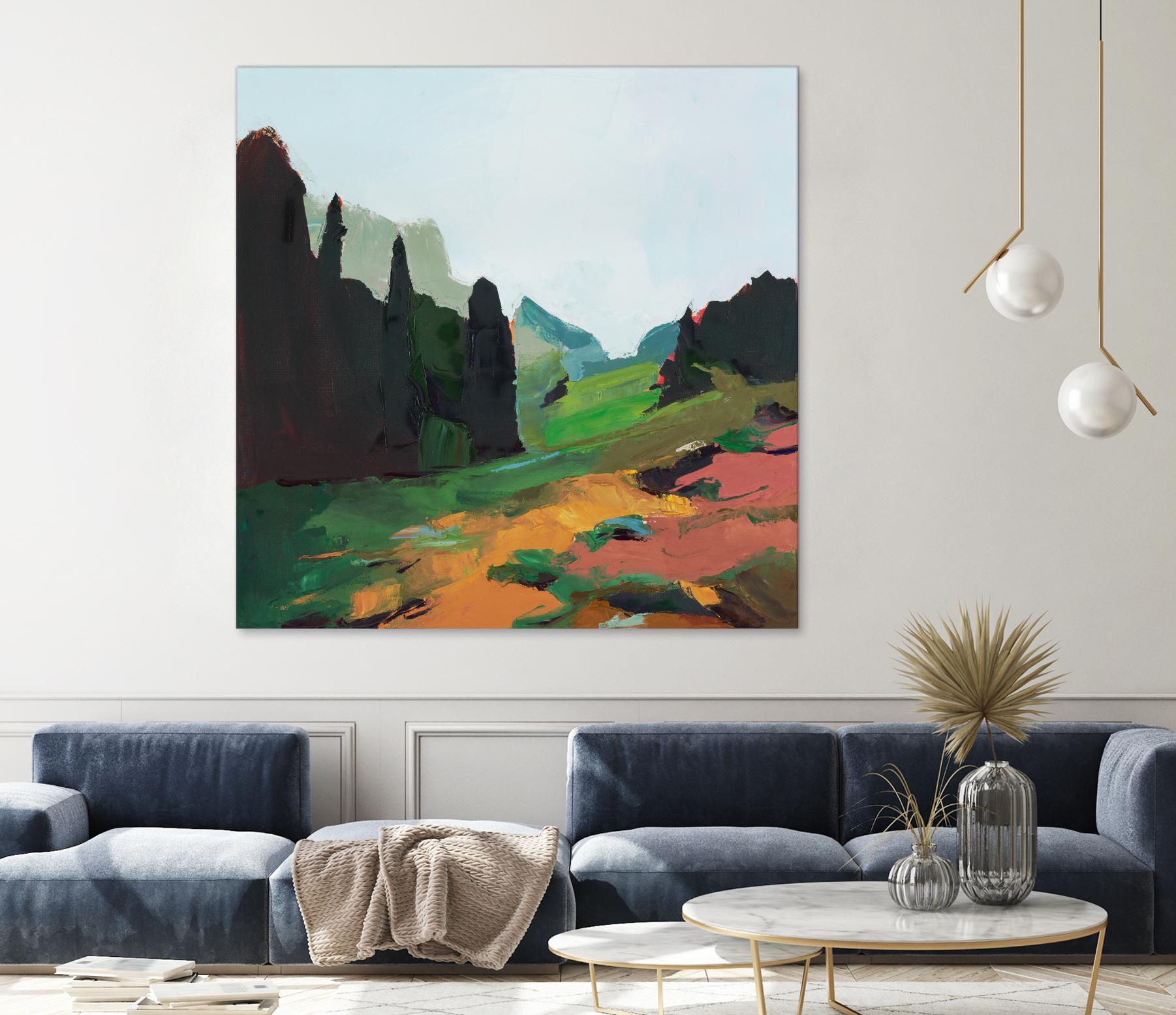 Green Alpine Meadow by Julie Denise on GIANT ART -  abstract