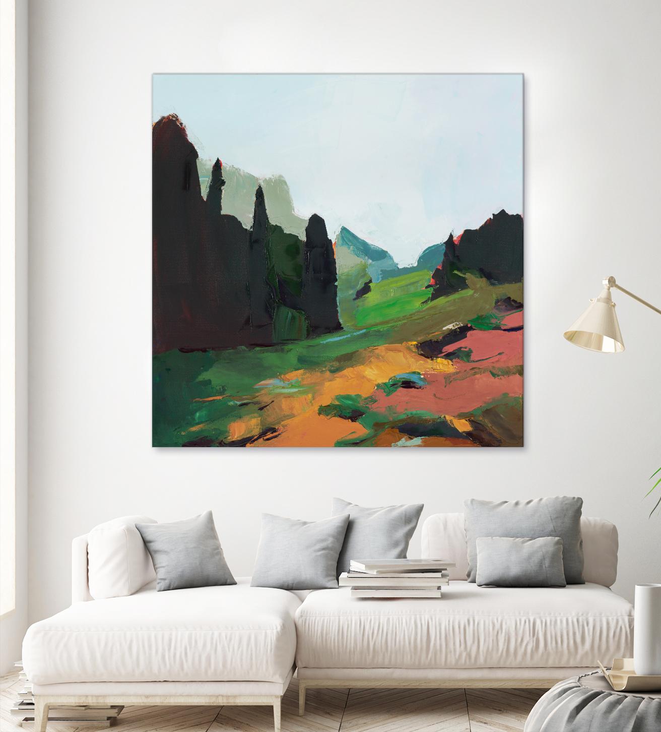 Green Alpine Meadow by Julie Denise on GIANT ART -  abstract