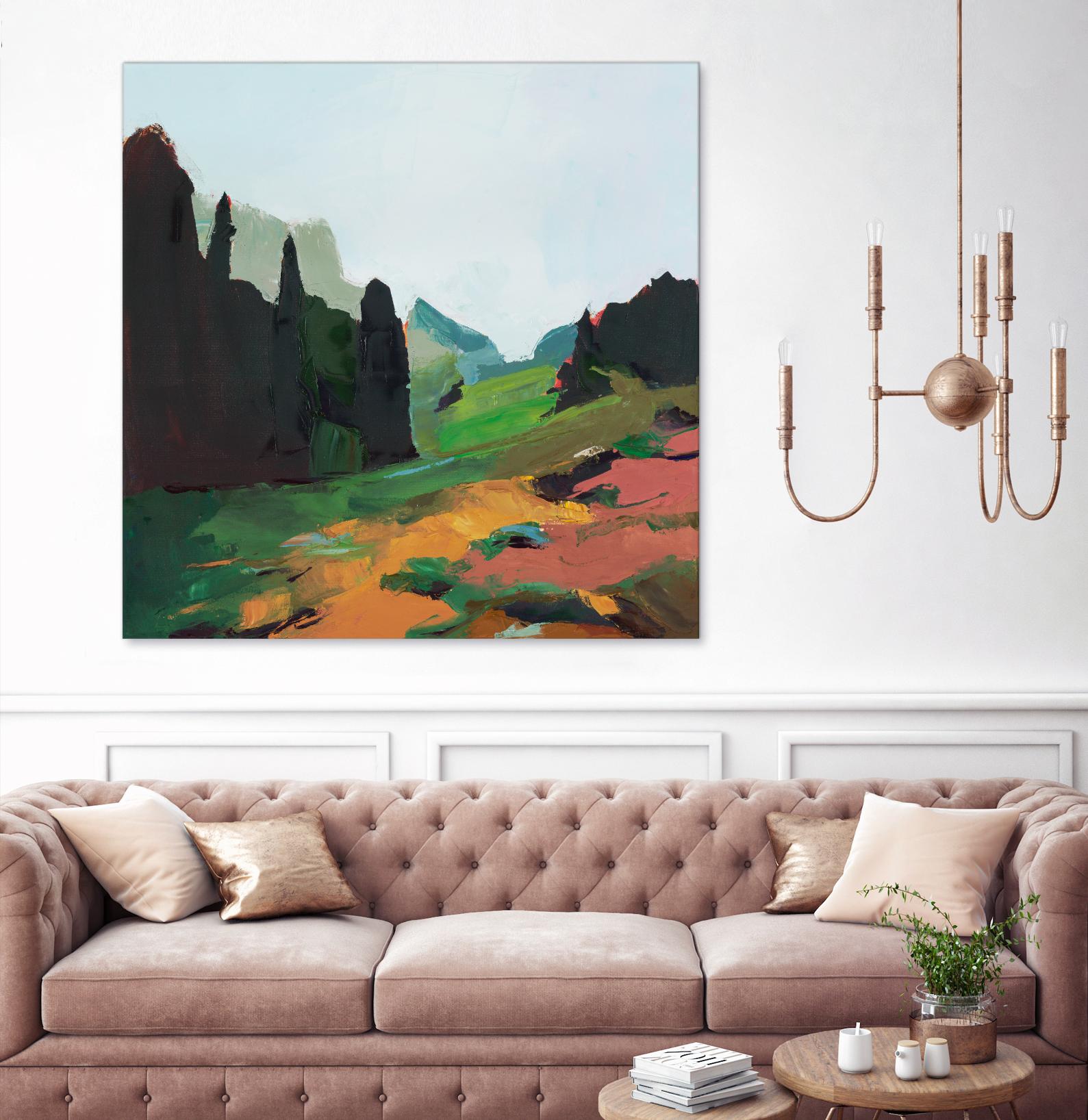 Green Alpine Meadow by Julie Denise on GIANT ART -  abstract