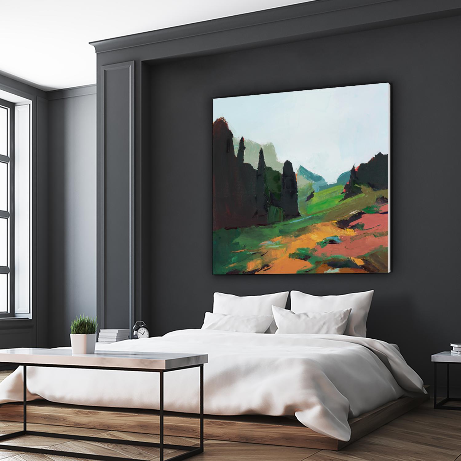 Green Alpine Meadow by Julie Denise on GIANT ART -  abstract