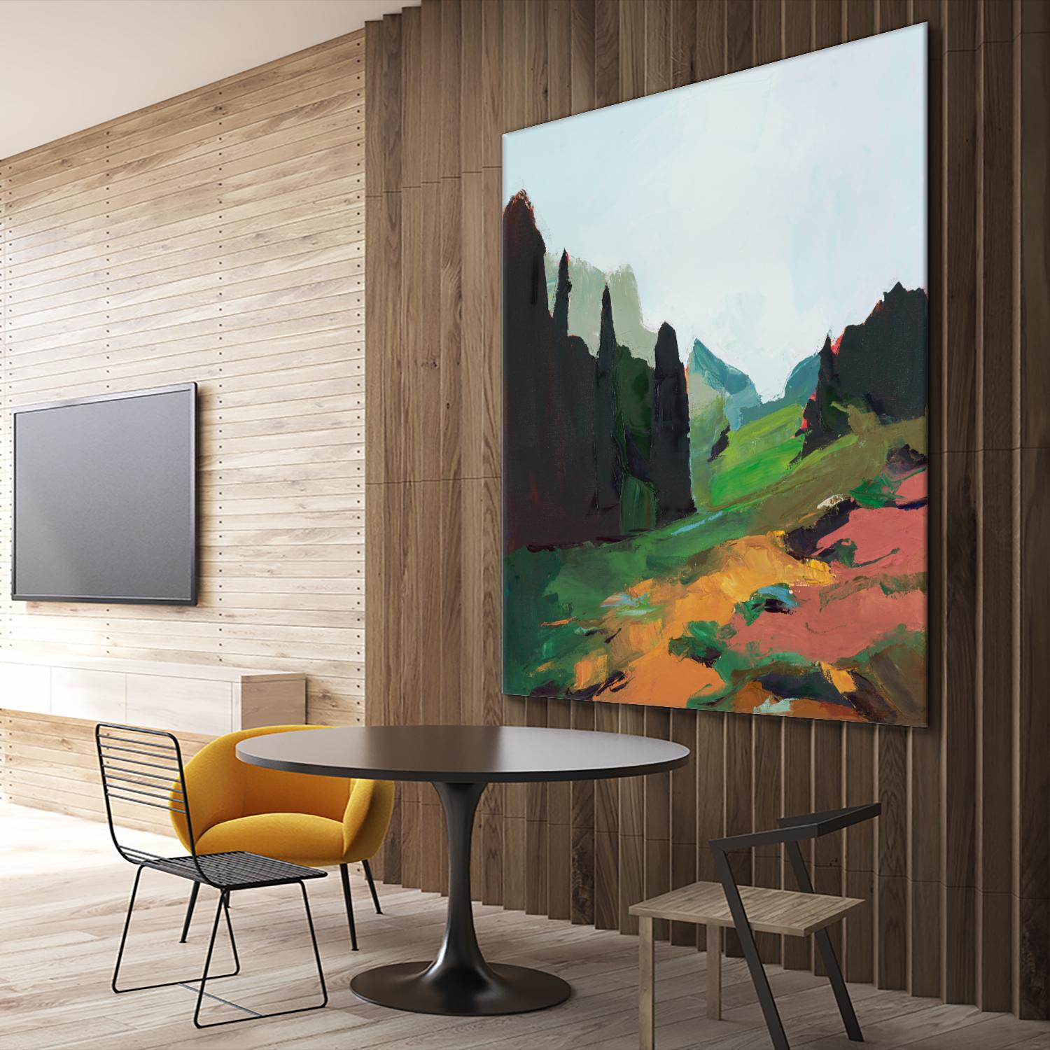 Green Alpine Meadow by Julie Denise on GIANT ART -  abstract