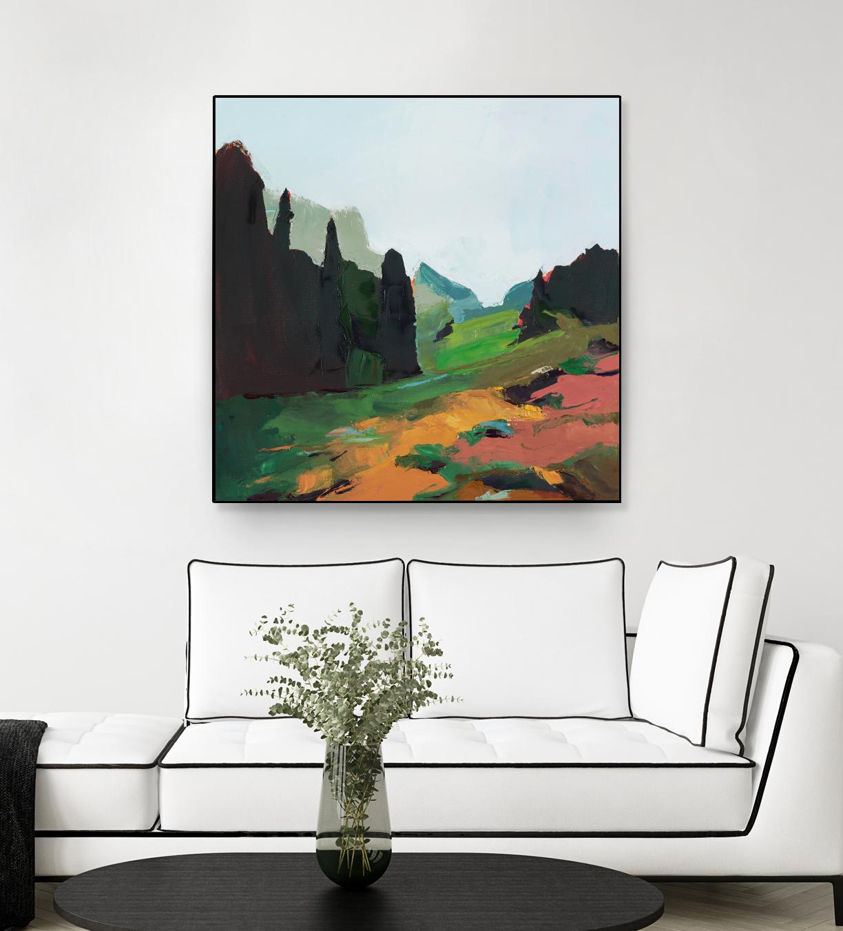 Green Alpine Meadow by Julie Denise on GIANT ART -  abstract