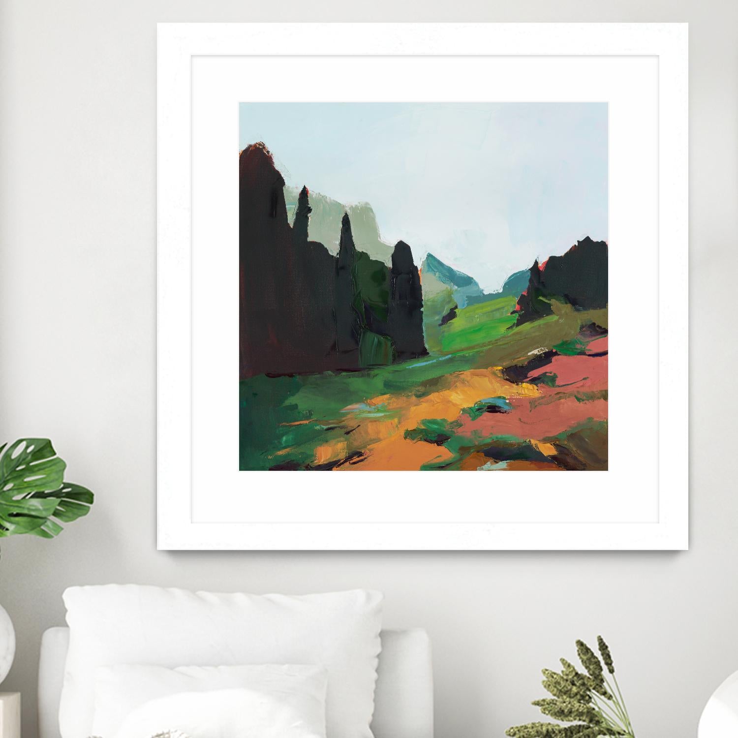 Green Alpine Meadow by Julie Denise on GIANT ART -  abstract