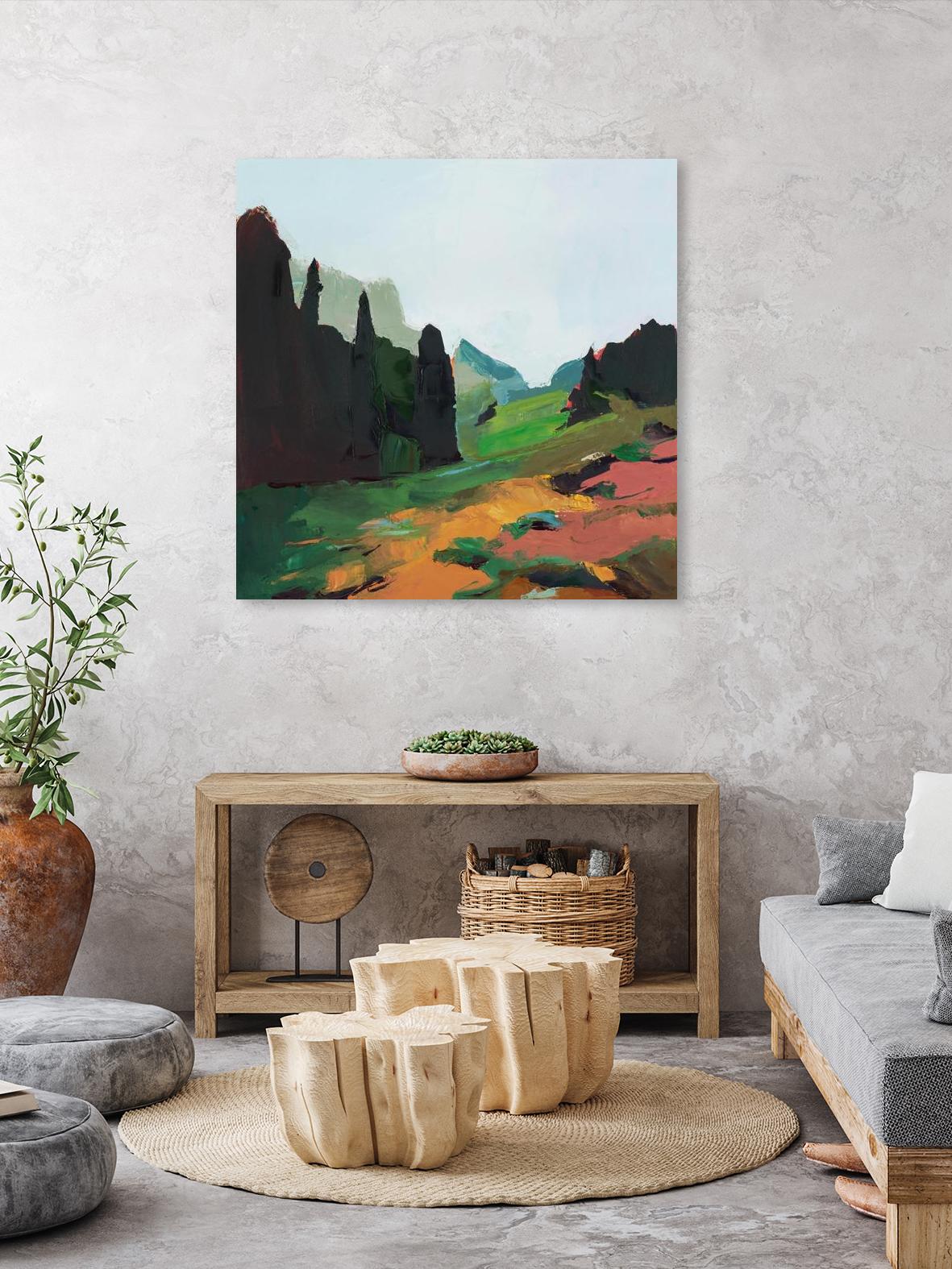 Green Alpine Meadow by Julie Denise on GIANT ART -  abstract