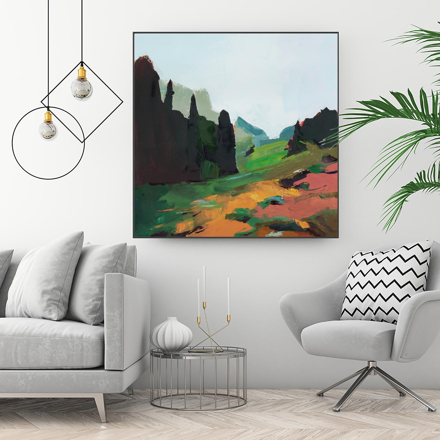 Green Alpine Meadow by Julie Denise on GIANT ART -  abstract