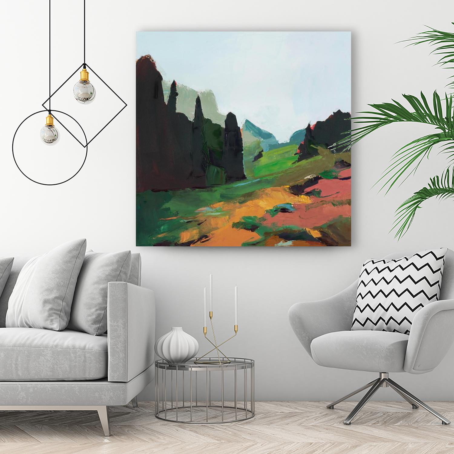 Green Alpine Meadow by Julie Denise on GIANT ART -  abstract