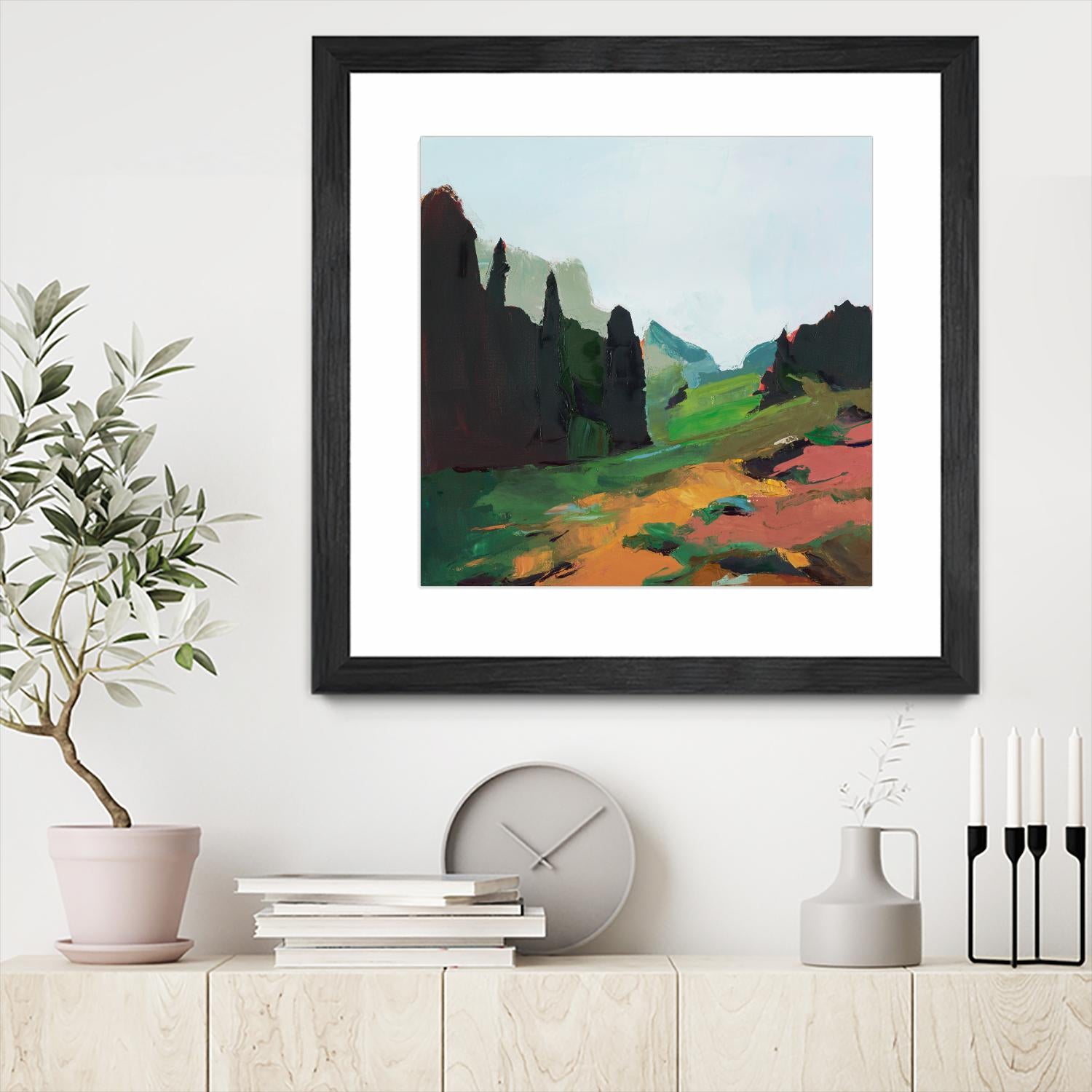 Green Alpine Meadow by Julie Denise on GIANT ART -  abstract