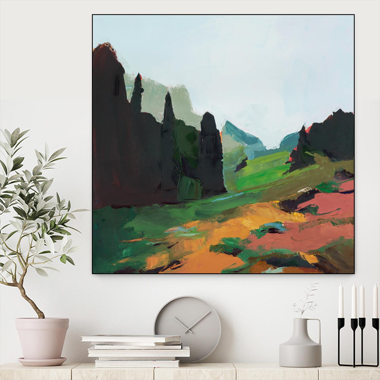 Green Alpine Meadow by Julie Denise on GIANT ART -  abstract