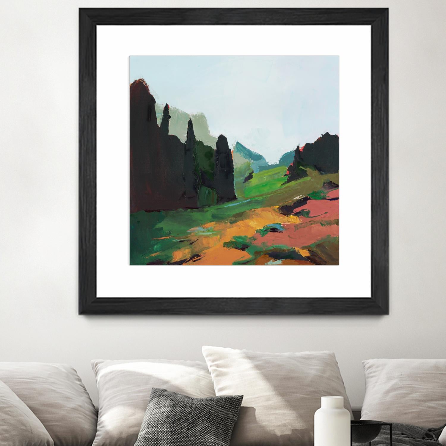 Green Alpine Meadow by Julie Denise on GIANT ART -  abstract