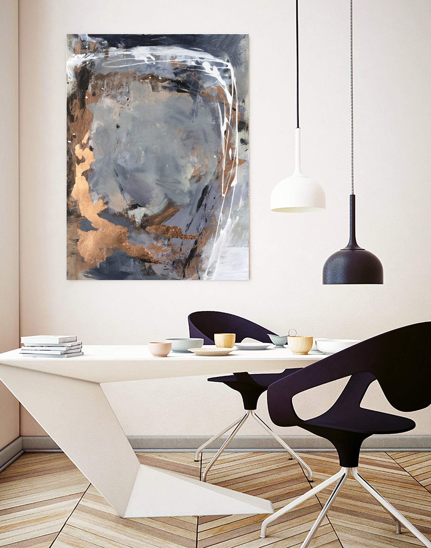 Copper Crested Twilight I by Victoria Barnes on GIANT ART - abstract geometrics abstract