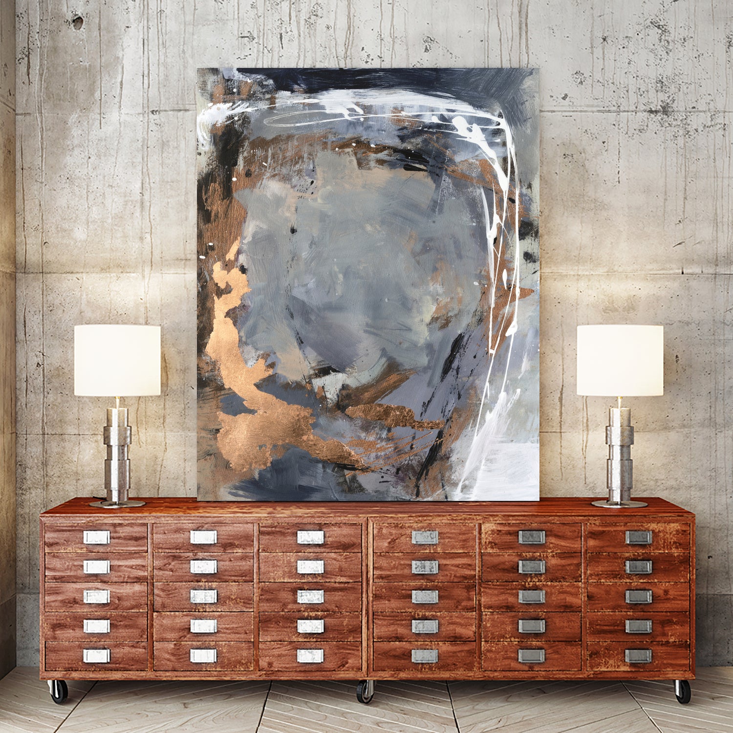 Copper Crested Twilight I by Victoria Barnes on GIANT ART - abstract geometrics abstract