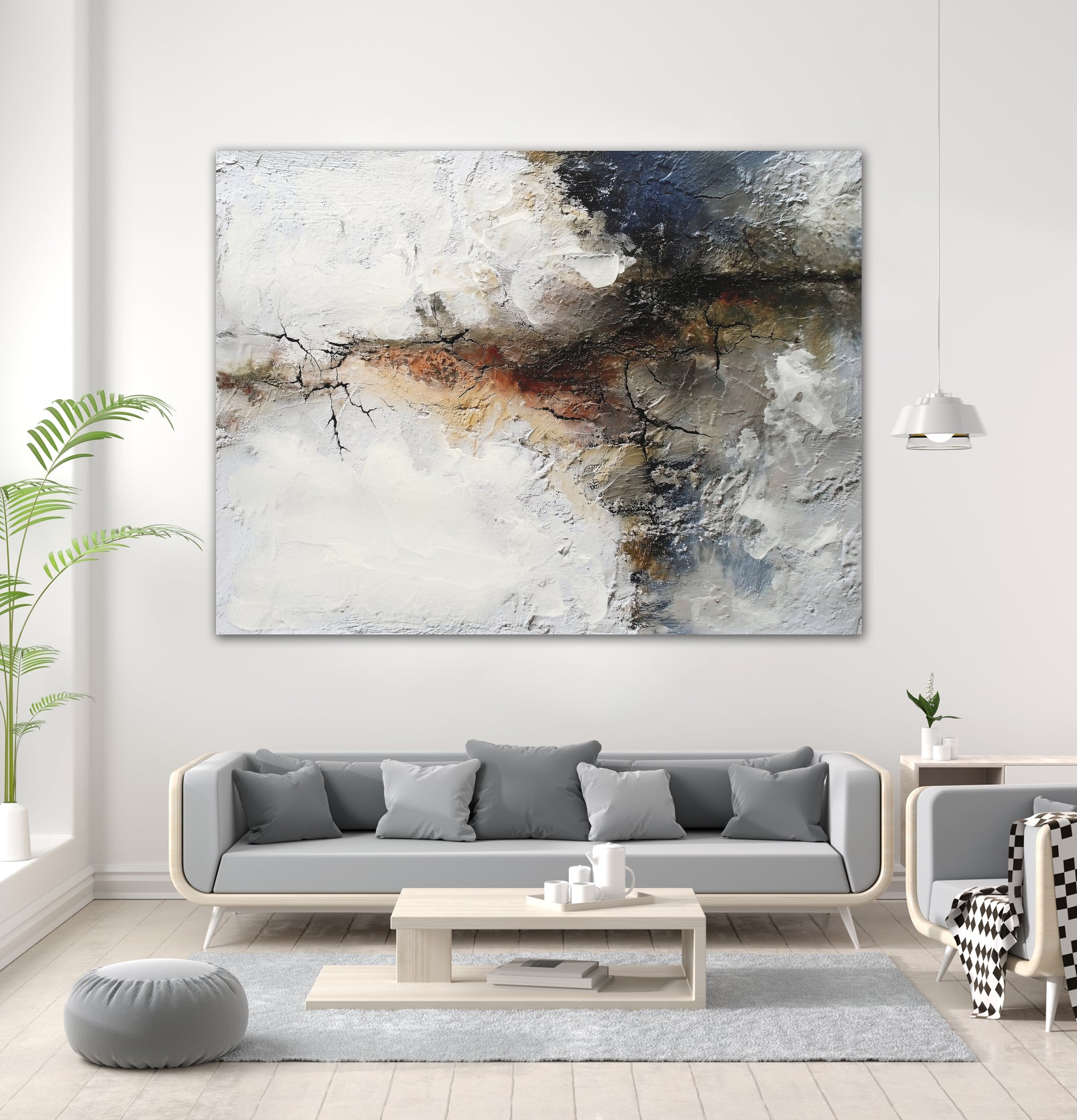 Unlined I by Melissa Wang on GIANT ART - abstract geometrics cloud dancer