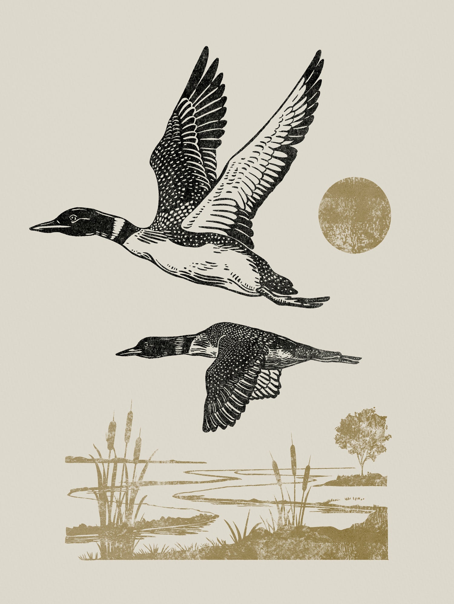 Lake Meditation ll by Victoria Barnes on GIANT ART - animals nature birds