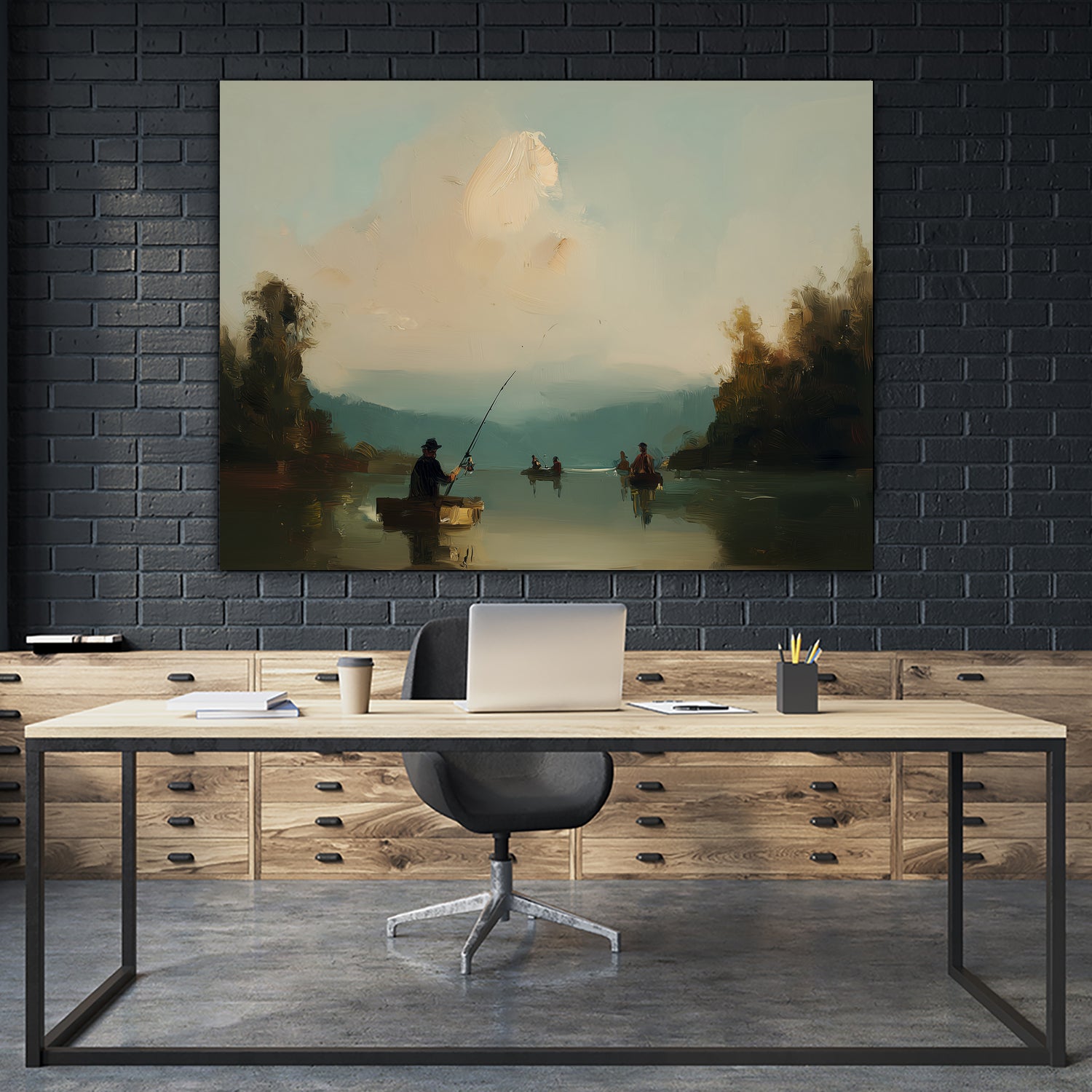 Twilight Catch I by Paula Freeman on GIANT ART - sports fishing