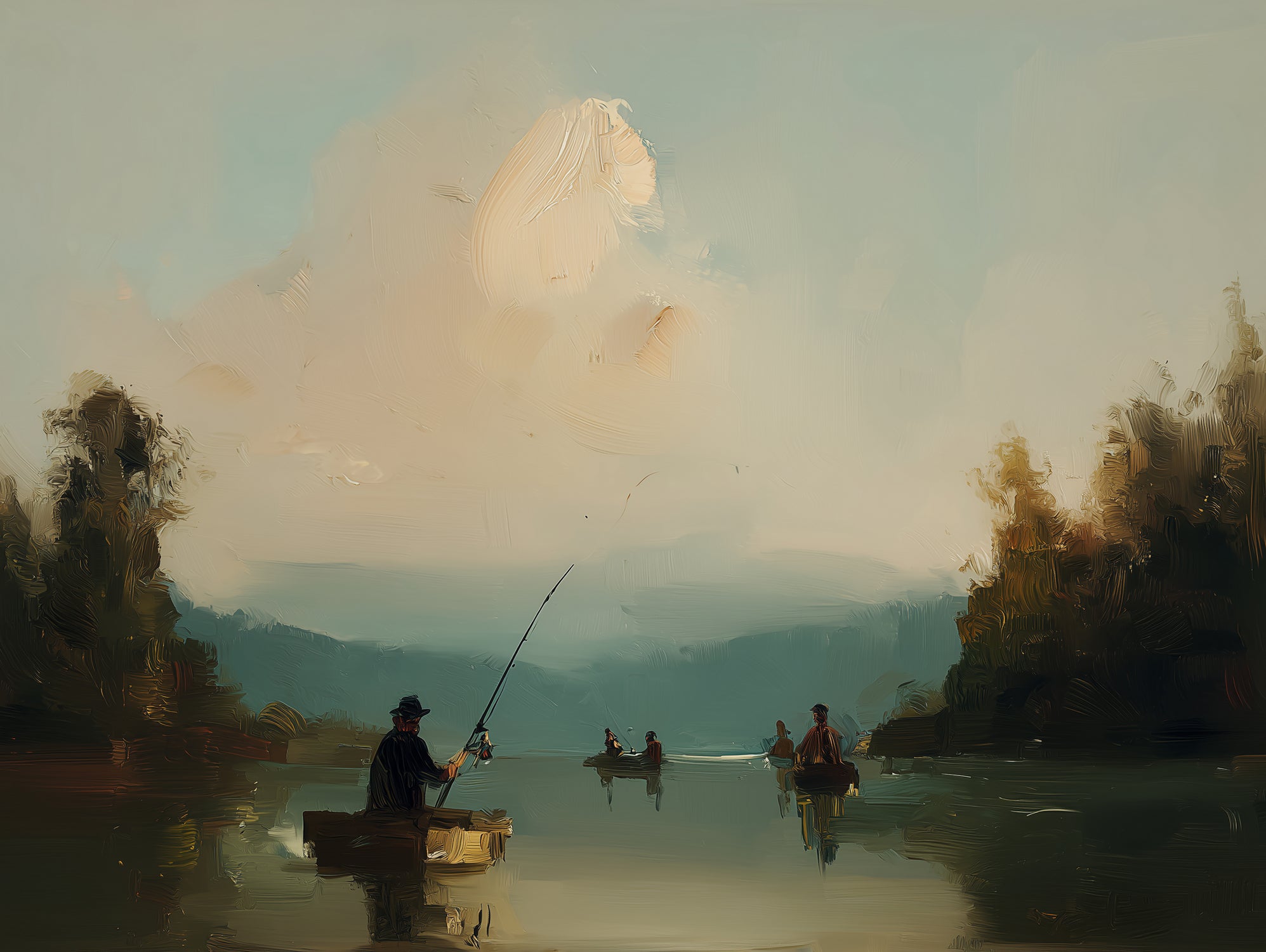 Twilight Catch I by Paula Freeman on GIANT ART - sports fishing