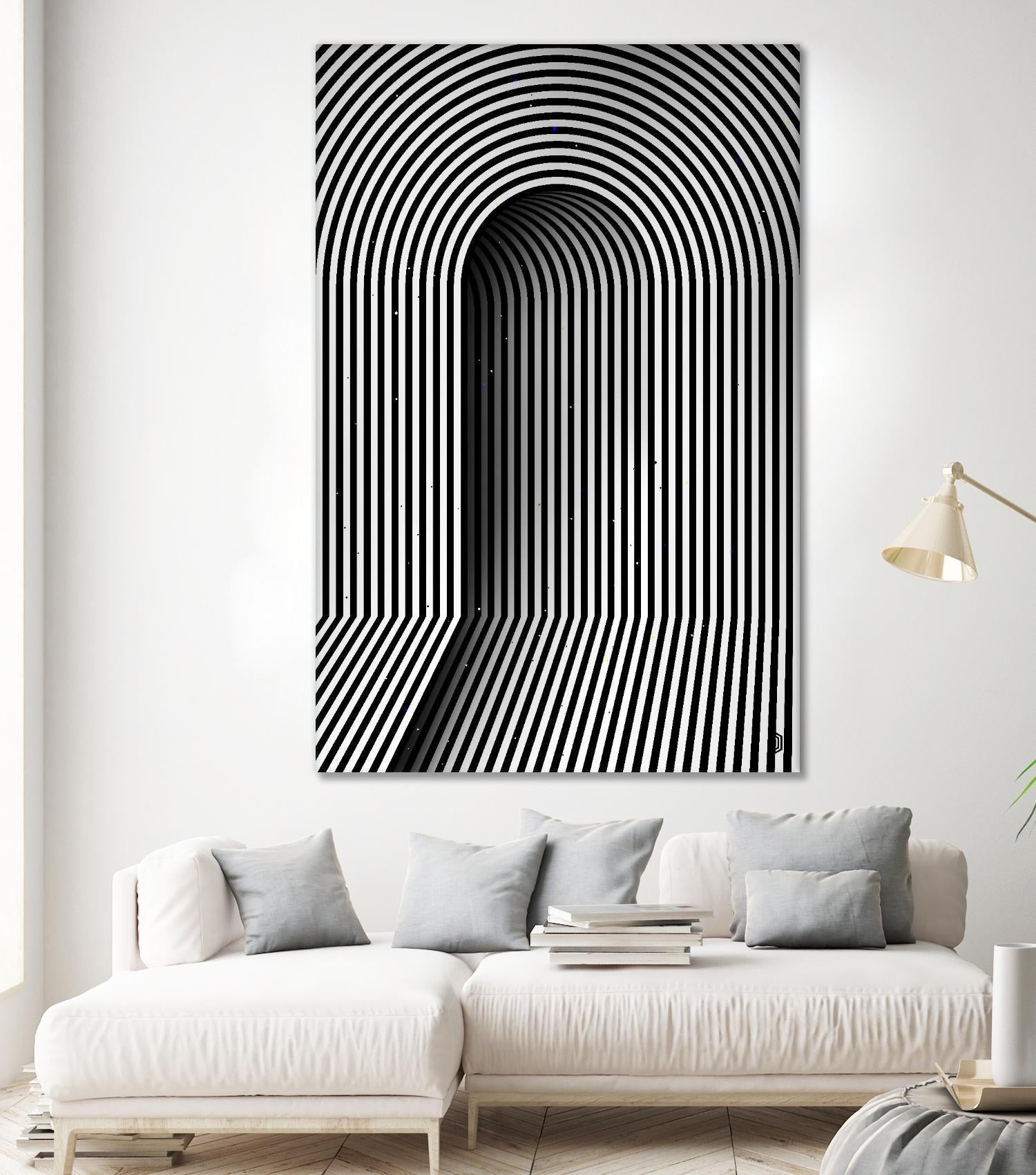 Hidden door by Divin Creador on GIANT ART - white black & white