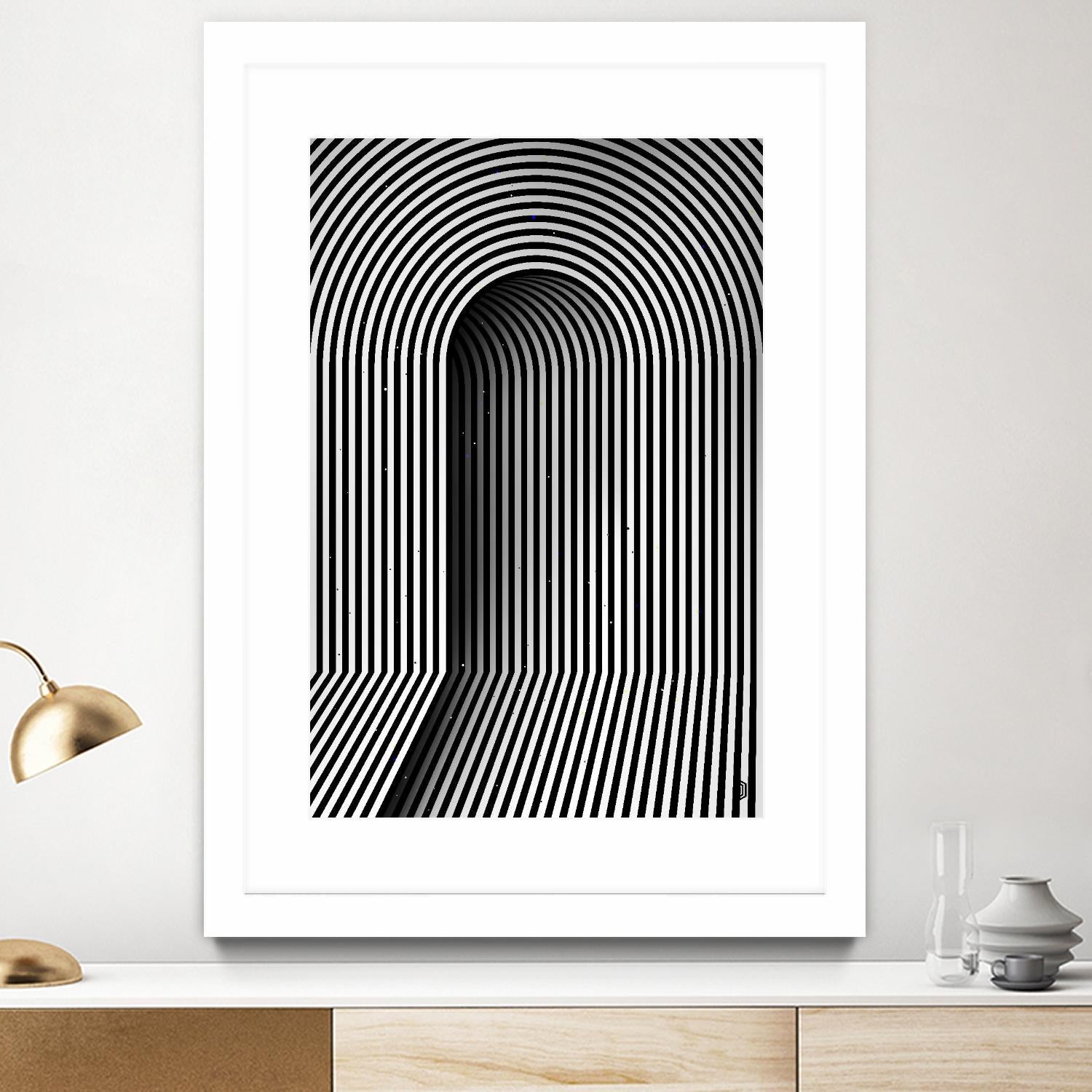 Hidden door by Divin Creador on GIANT ART - white black & white