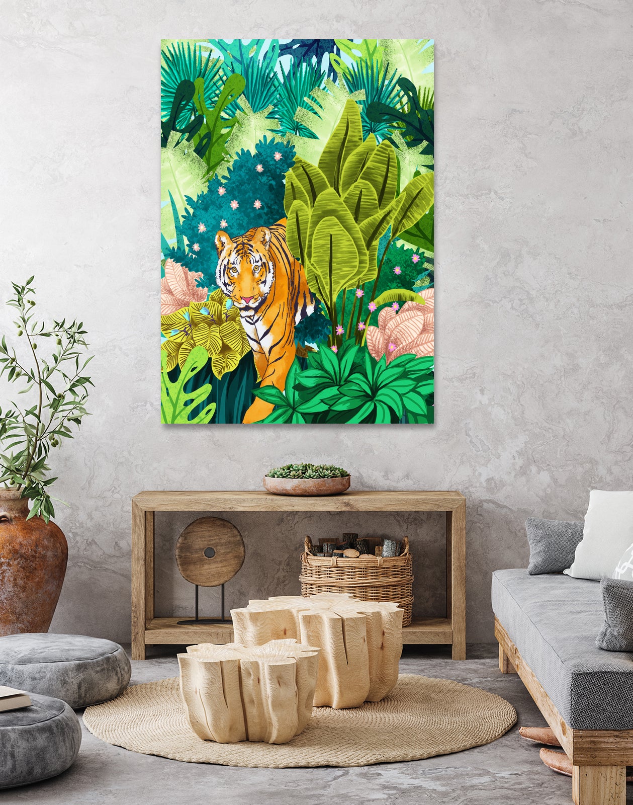 Jungle Tiger by 83 oranges on GIANT ART - orange digital jungle