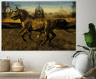 2 Horses by Daniel Stanford on GIANT ART - gold animals exotique