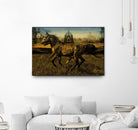 2 Horses by Daniel Stanford on GIANT ART - gold animals exotique