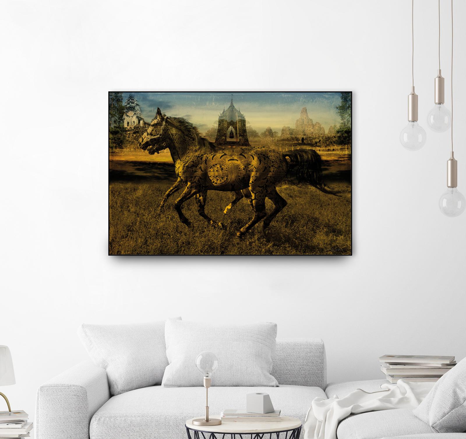 2 Horses by Daniel Stanford on GIANT ART - gold animals exotique