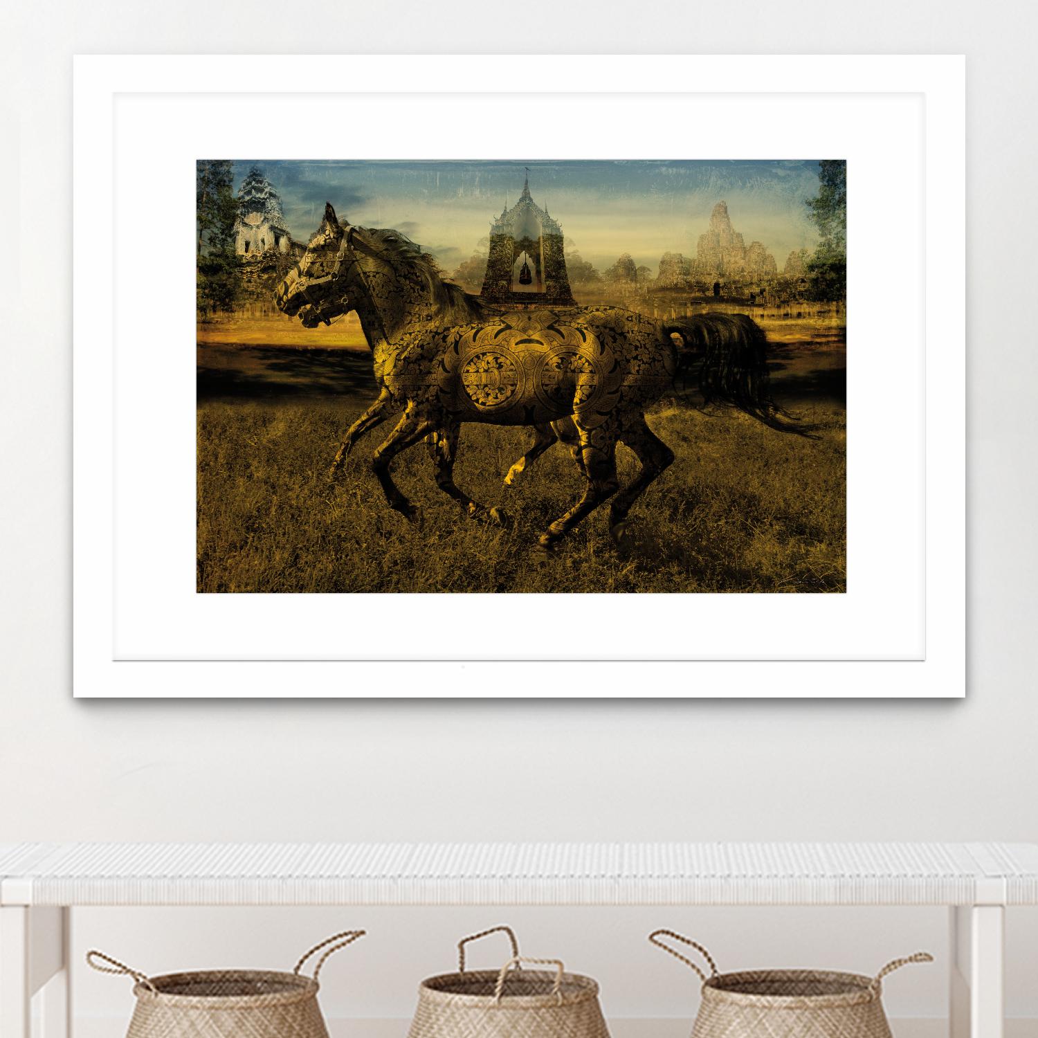 2 Horses by Daniel Stanford on GIANT ART - gold animals exotique