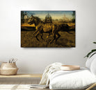 2 Horses by Daniel Stanford on GIANT ART - gold animals exotique