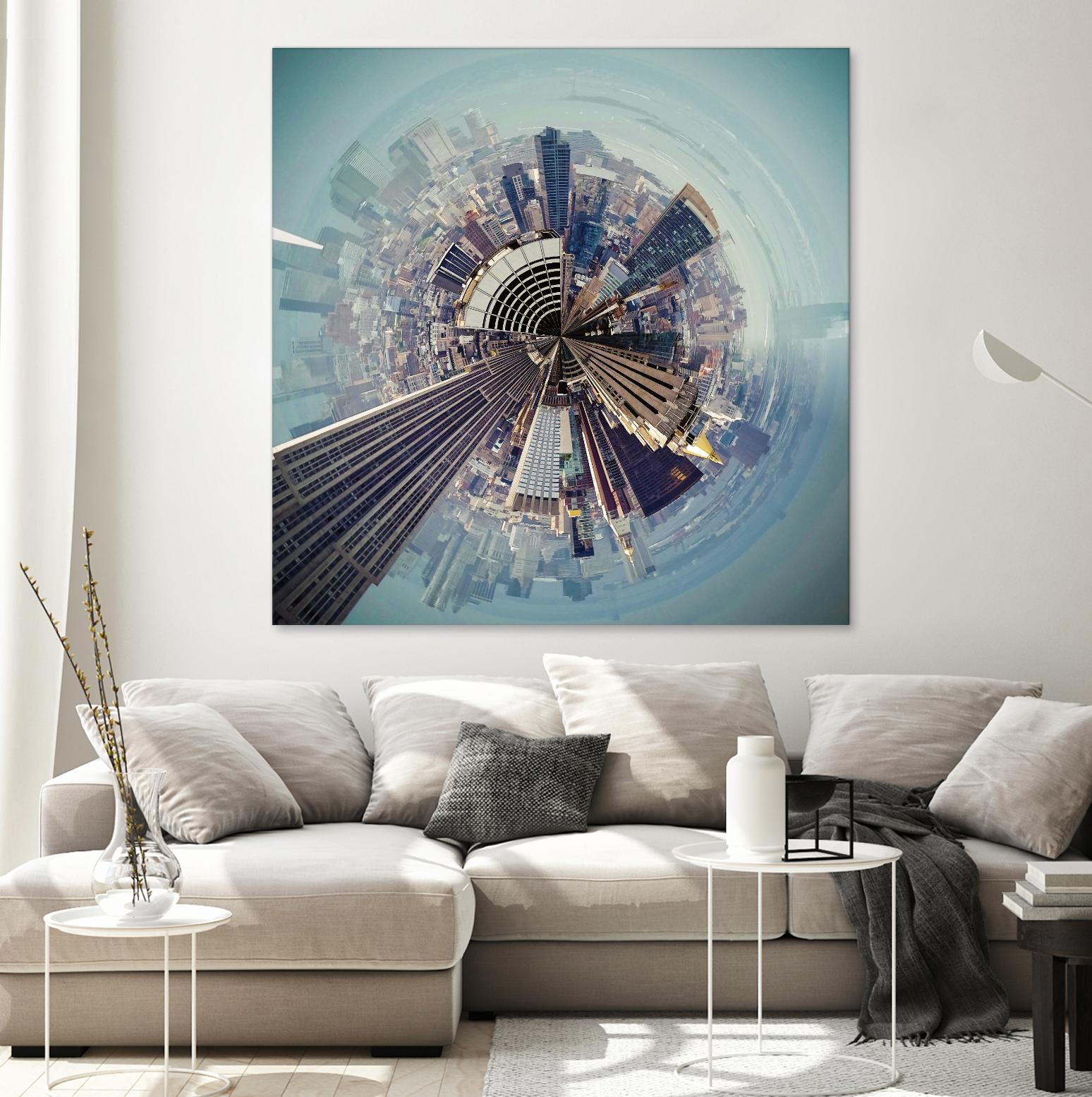 City Center I by Jean-François Dupuis on GIANT ART - blue city scene buildings