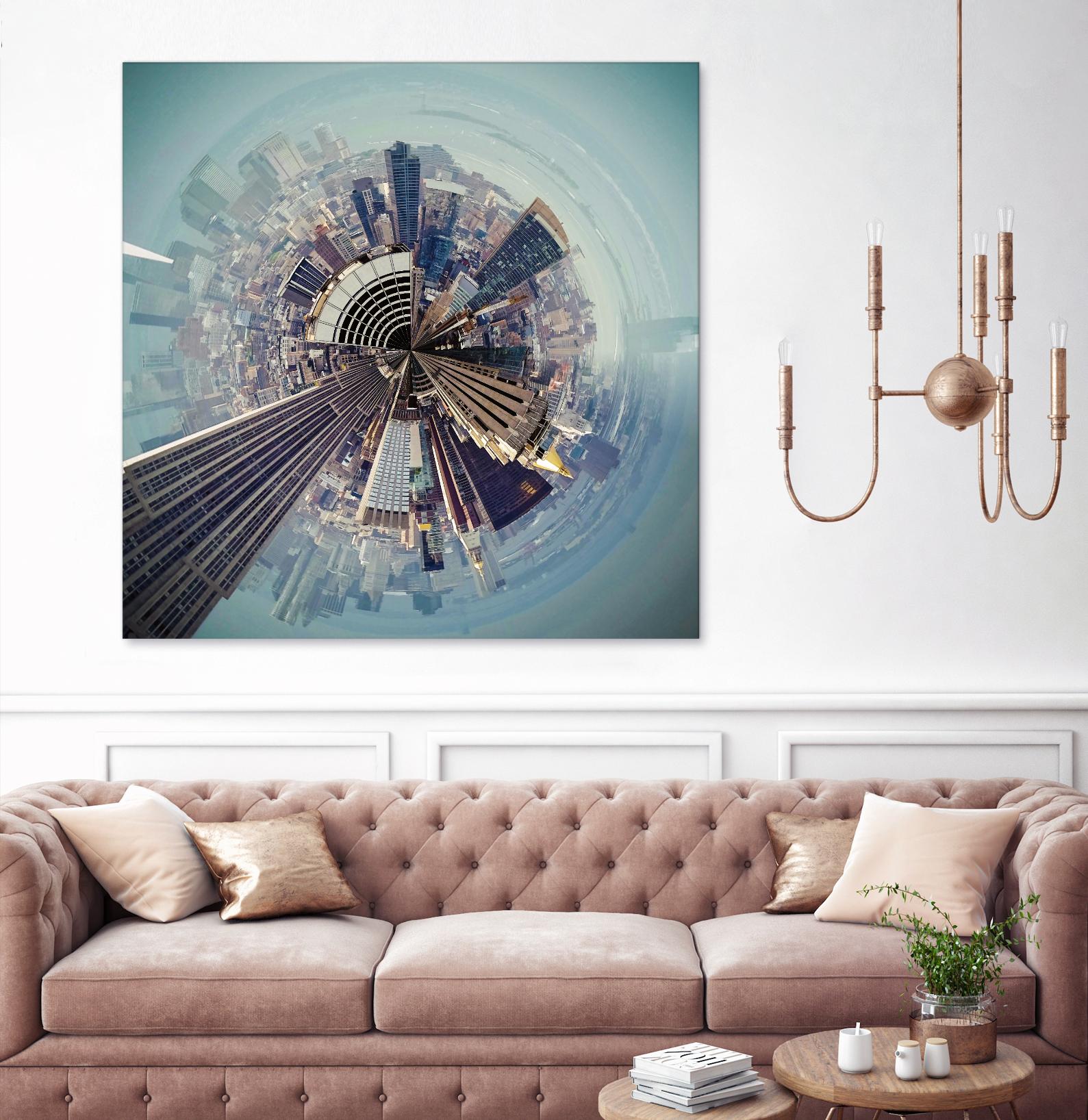 City Center I by Jean-François Dupuis on GIANT ART - blue city scene buildings