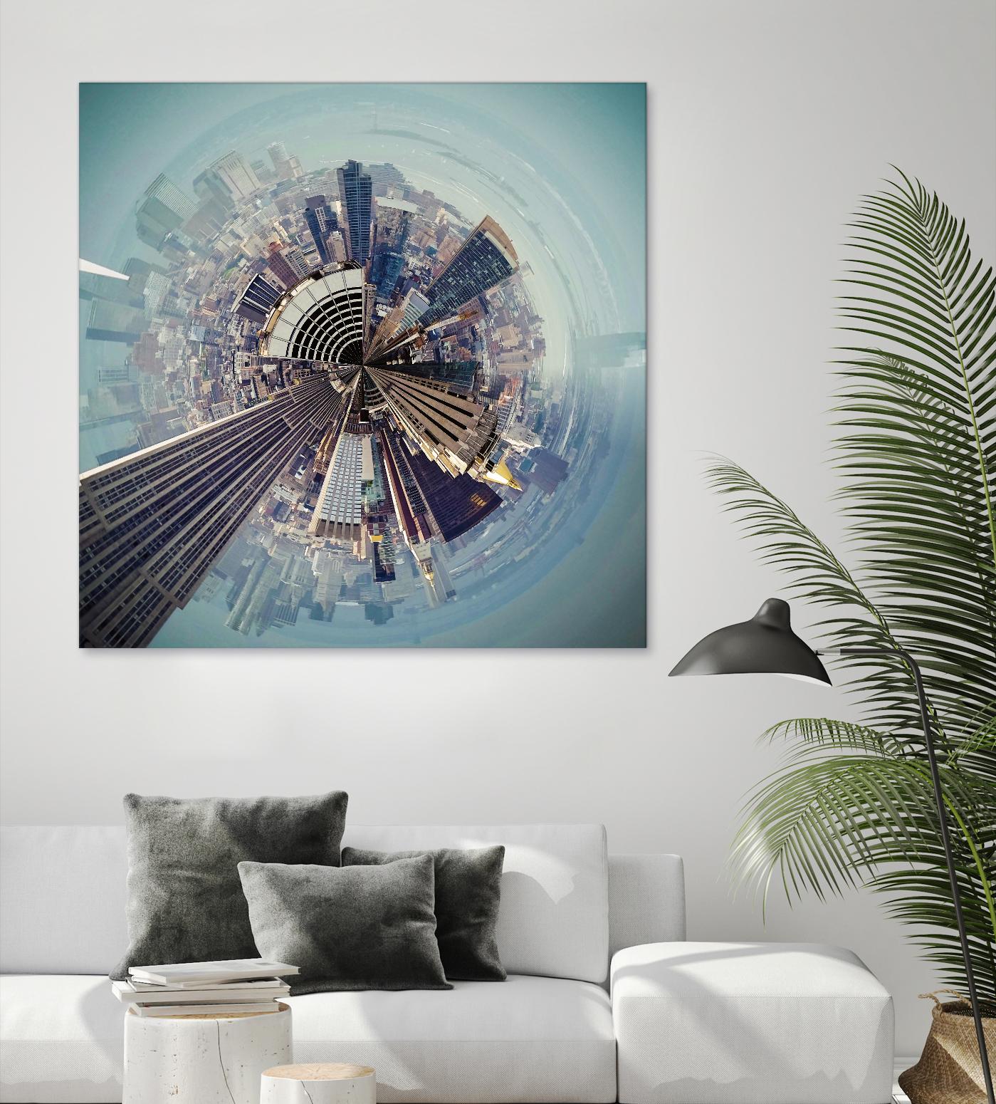 City Center I by Jean-François Dupuis on GIANT ART - blue city scene buildings