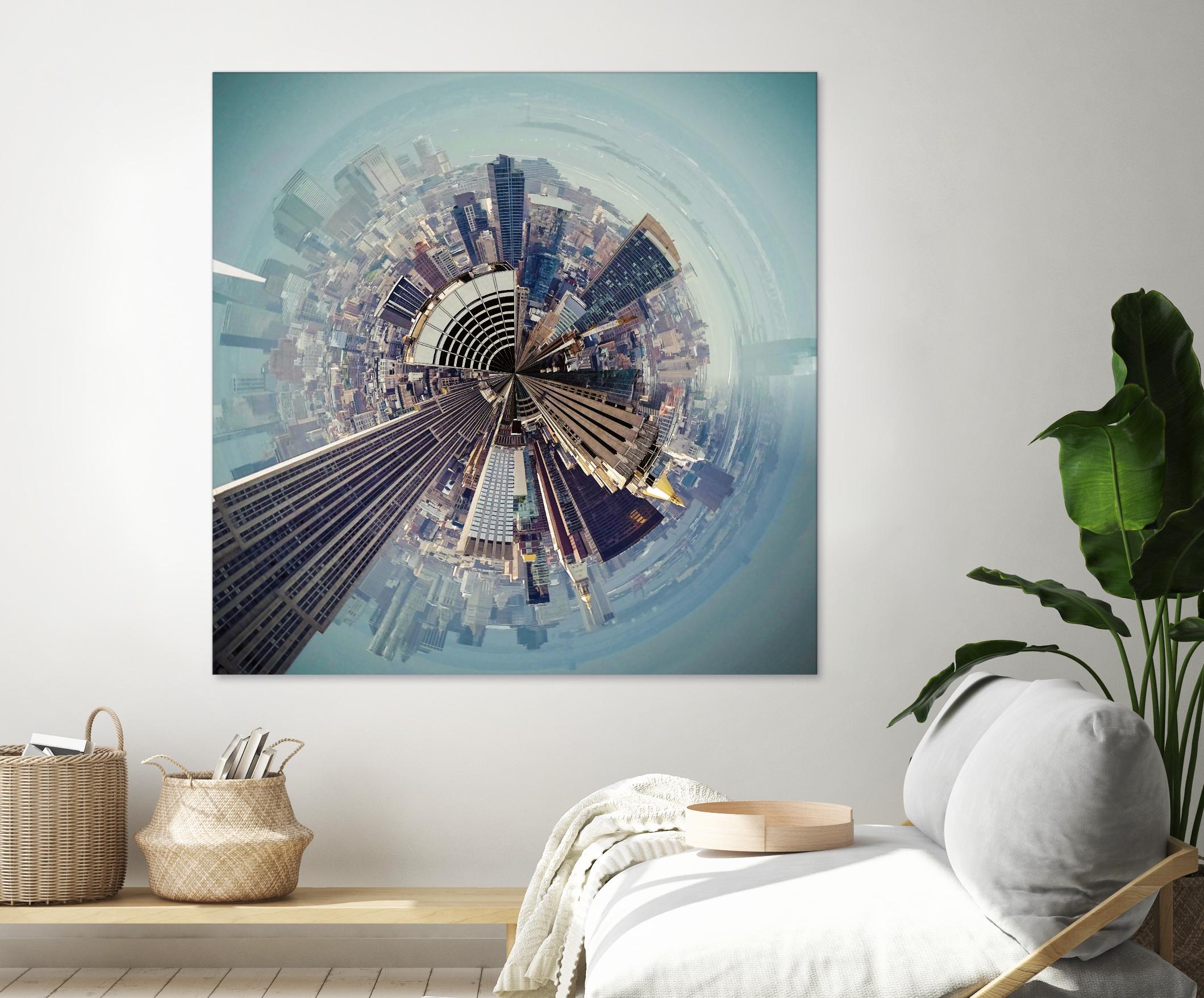 City Center I by Jean-François Dupuis on GIANT ART - blue city scene buildings