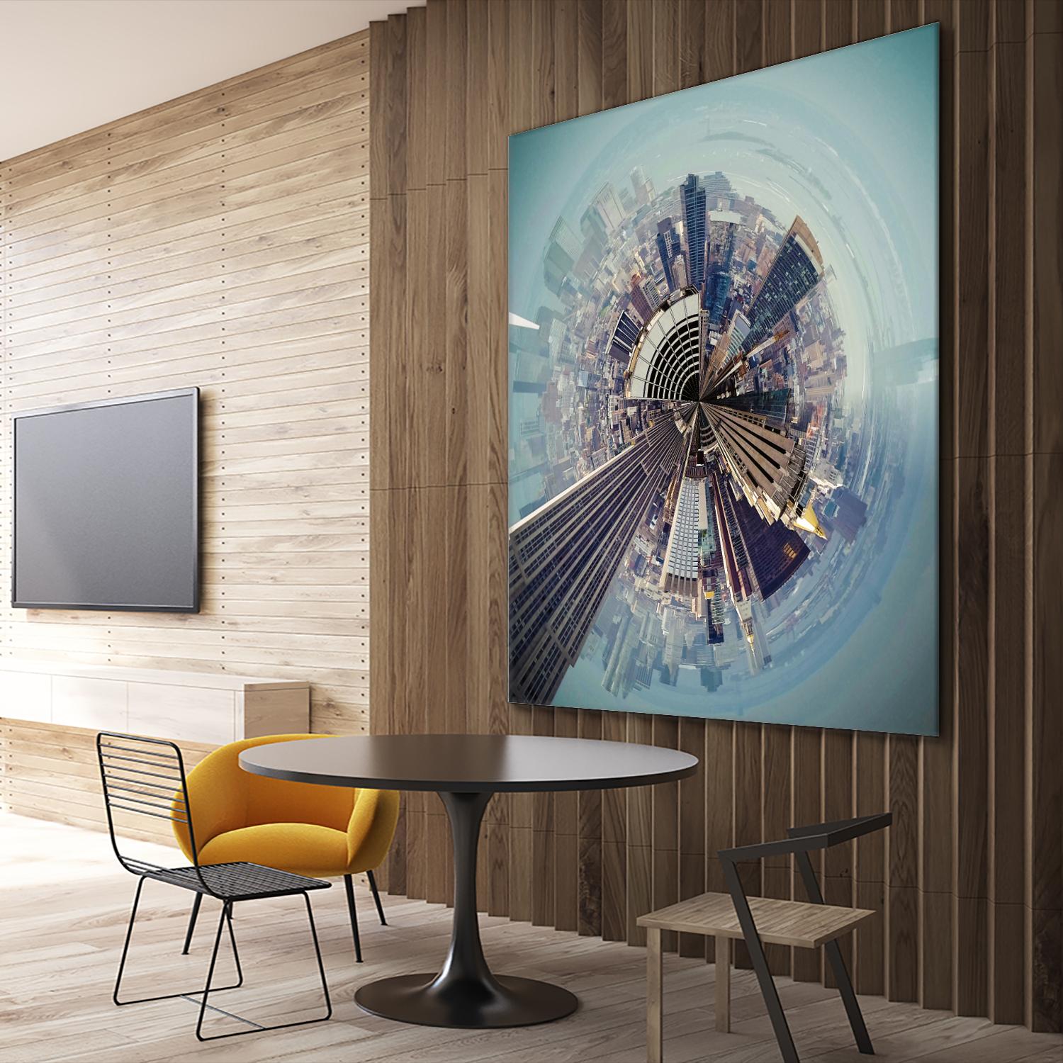 City Center I by Jean-François Dupuis on GIANT ART - blue city scene buildings