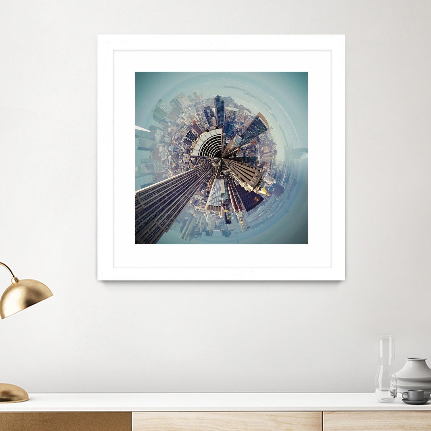 City Center I by Jean-François Dupuis on GIANT ART - blue city scene buildings