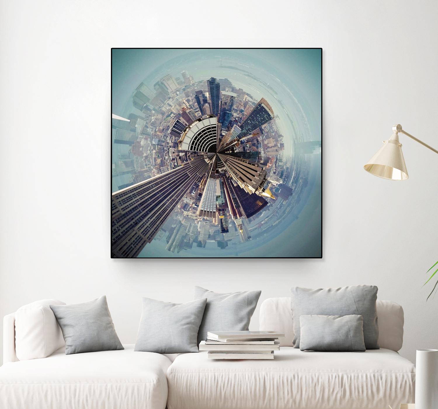 City Center I by Jean-François Dupuis on GIANT ART - blue city scene buildings