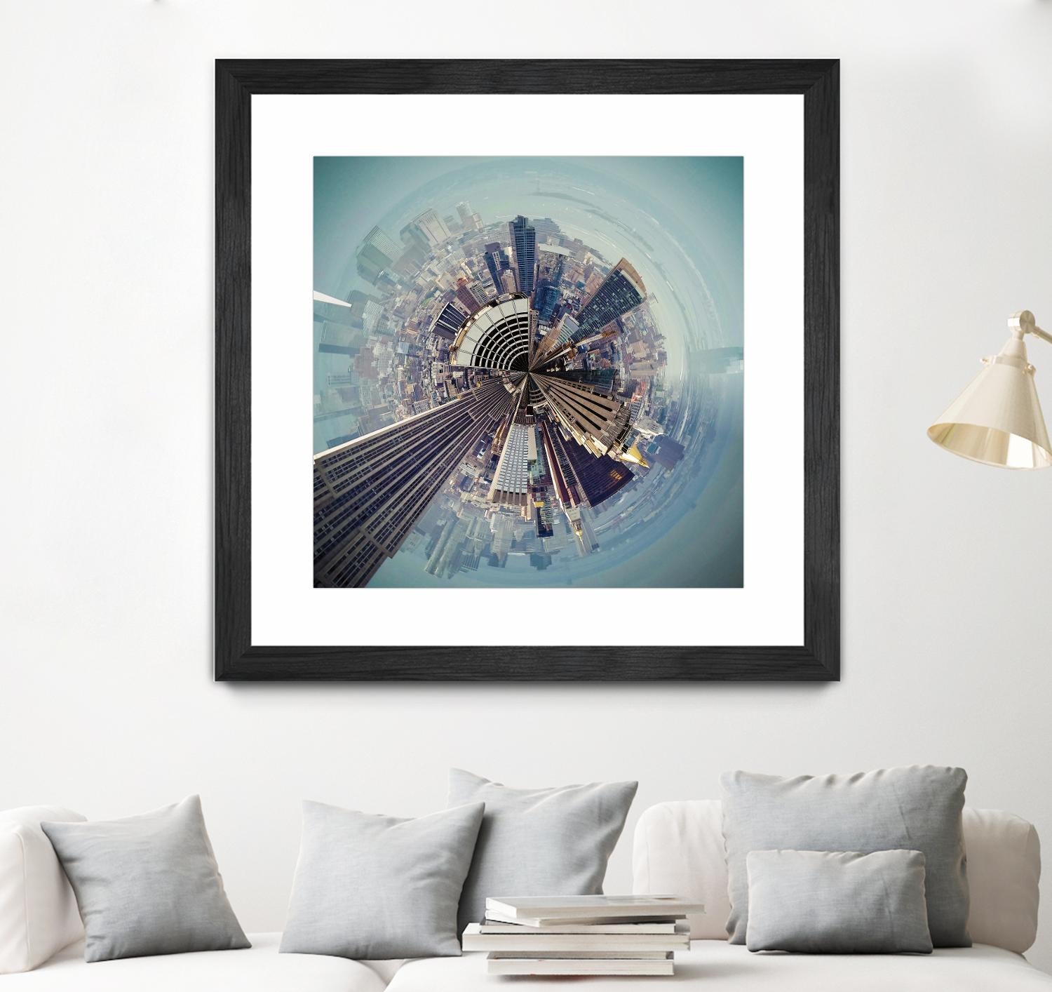 City Center I by Jean-François Dupuis on GIANT ART - blue city scene buildings