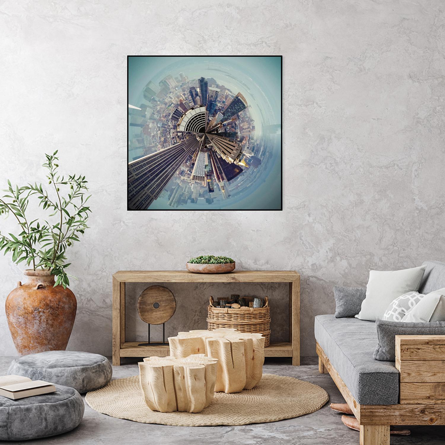 City Center I by Jean-François Dupuis on GIANT ART - blue city scene buildings