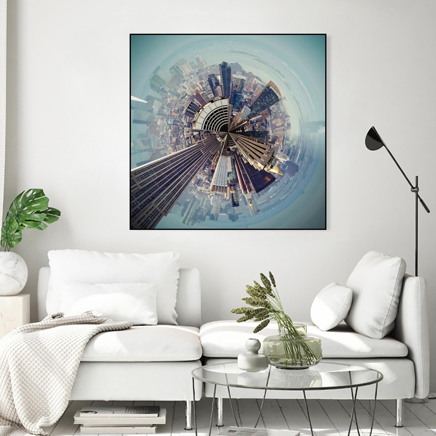 City Center I by Jean-François Dupuis on GIANT ART - blue city scene buildings