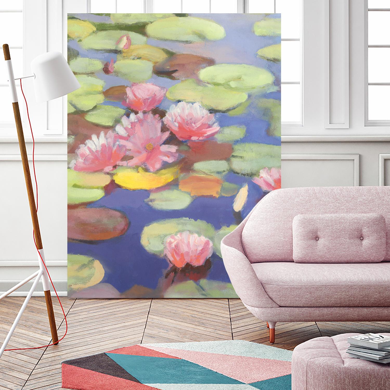 Passion in Pink by Ron Simpkins on GIANT ART - green floral