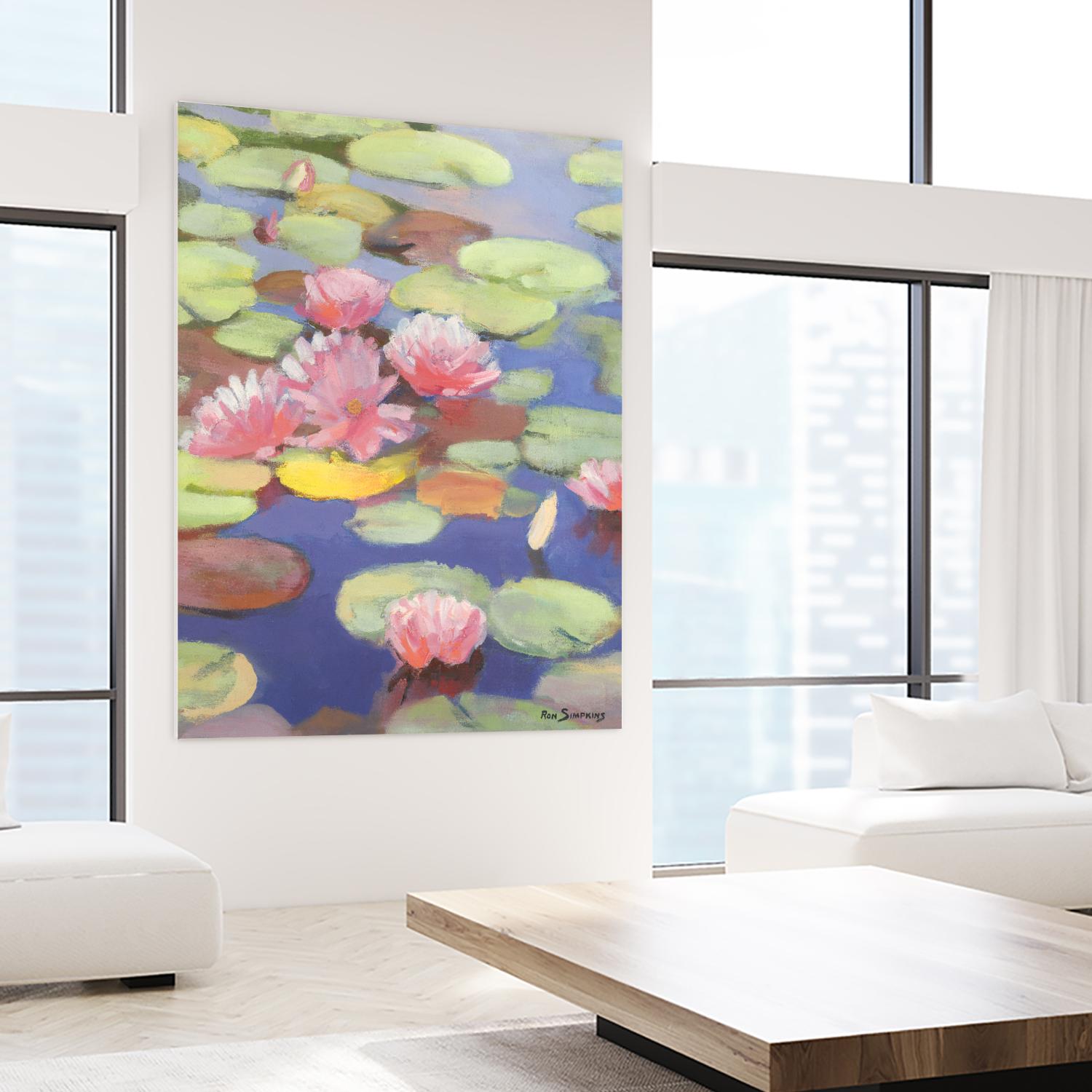 Passion in Pink by Ron Simpkins on GIANT ART - green floral