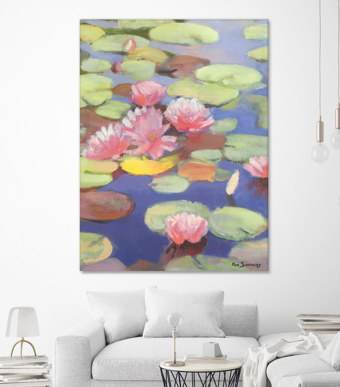 Passion in Pink by Ron Simpkins on GIANT ART - green floral