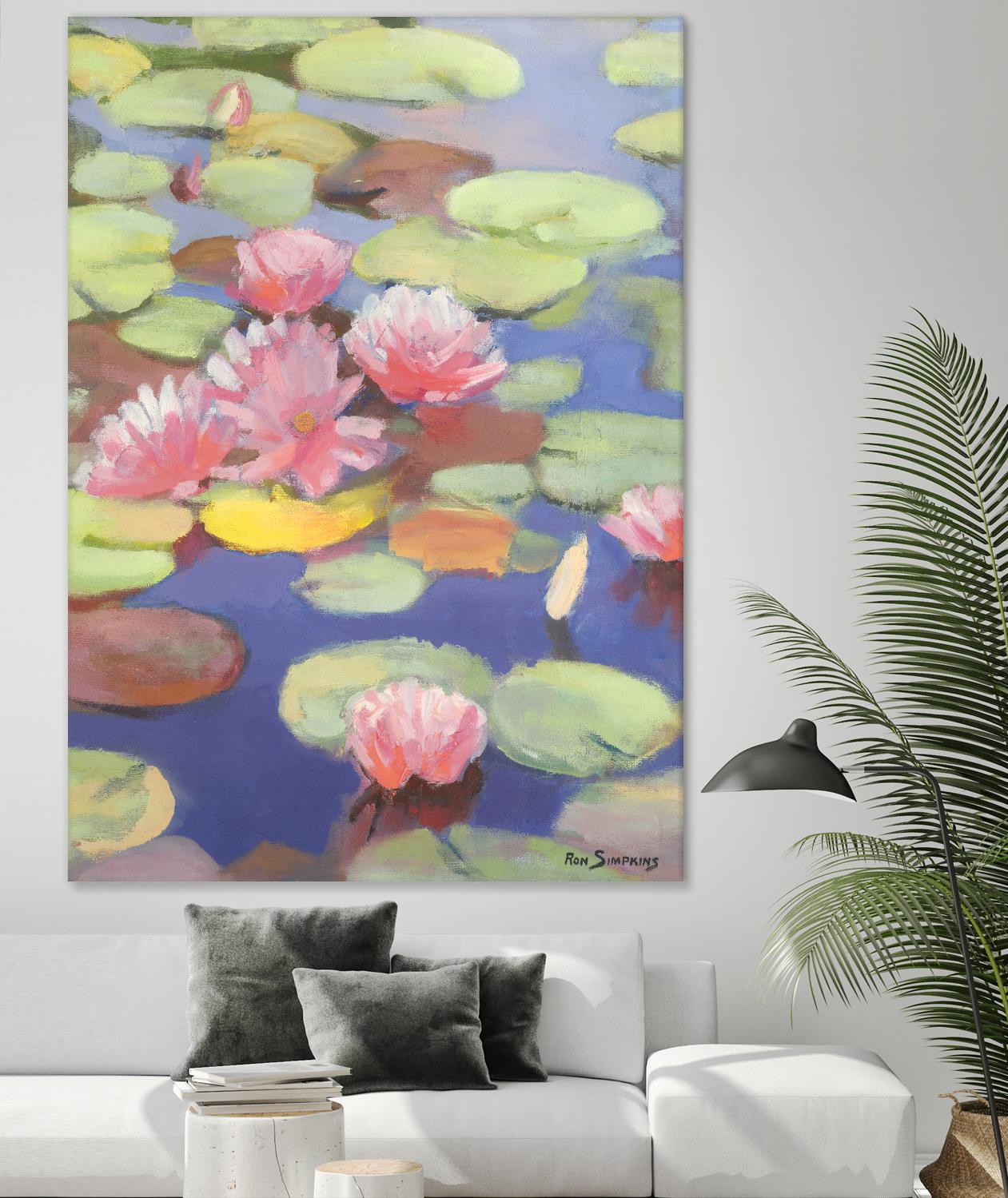 Passion in Pink by Ron Simpkins on GIANT ART - green floral