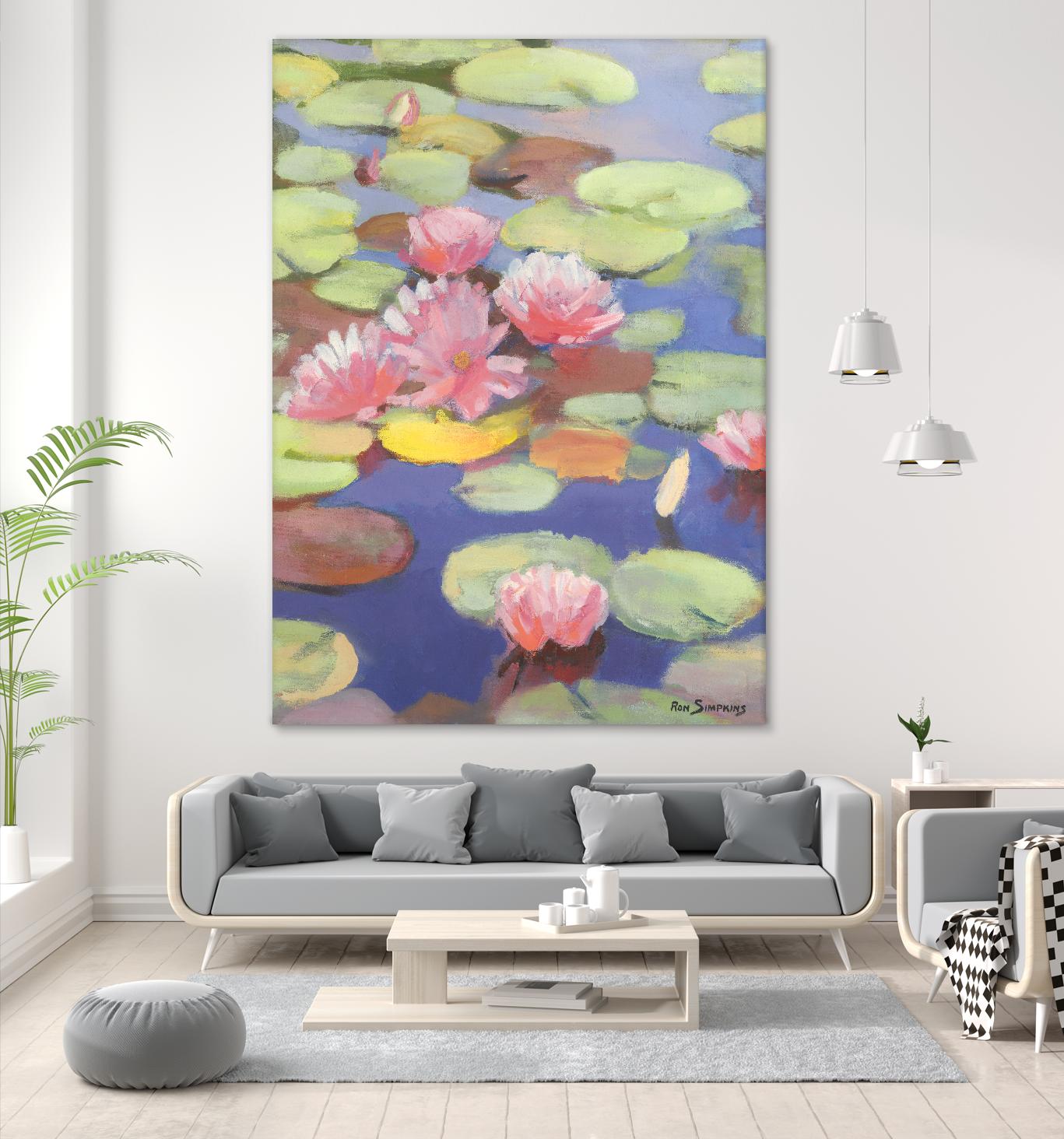 Passion in Pink by Ron Simpkins on GIANT ART - green floral