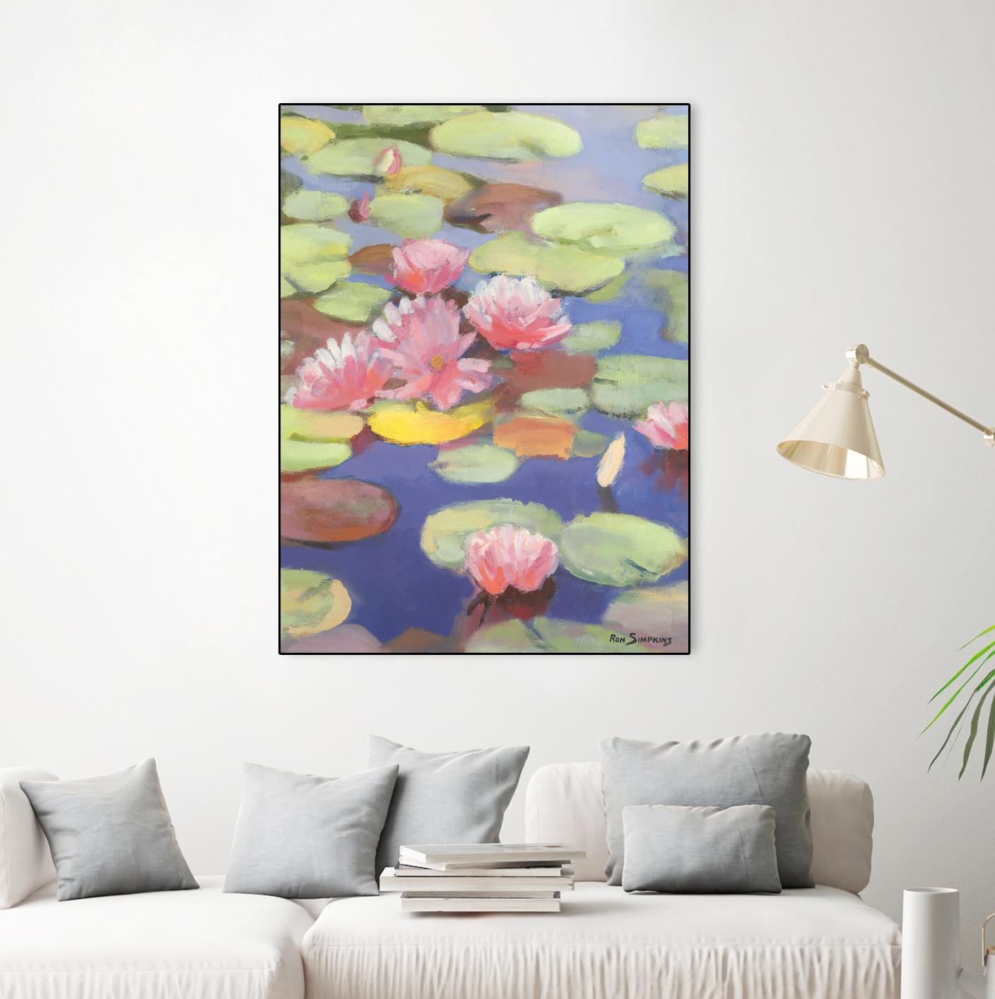 Passion in Pink by Ron Simpkins on GIANT ART - green floral
